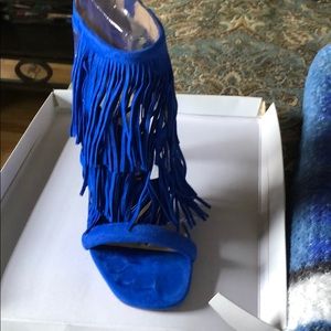 Steve Madden Blue Fringe Heels